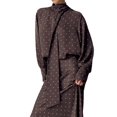 thumbnail image 2 of Women Tie Neck Blouse, Button Down Long Sleeve Bodysuits Top Professional Clothes Brown M, 2 of 8