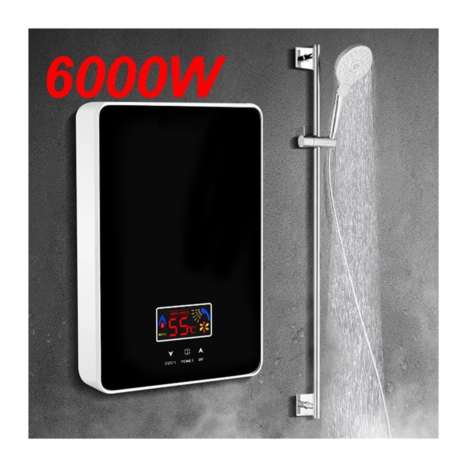 6000W Instant Tankless Electric Hot Water Heater Bathroom Kitchen Instant Heating Tap Demand Water Heater With LCD Display ,Safety Protections