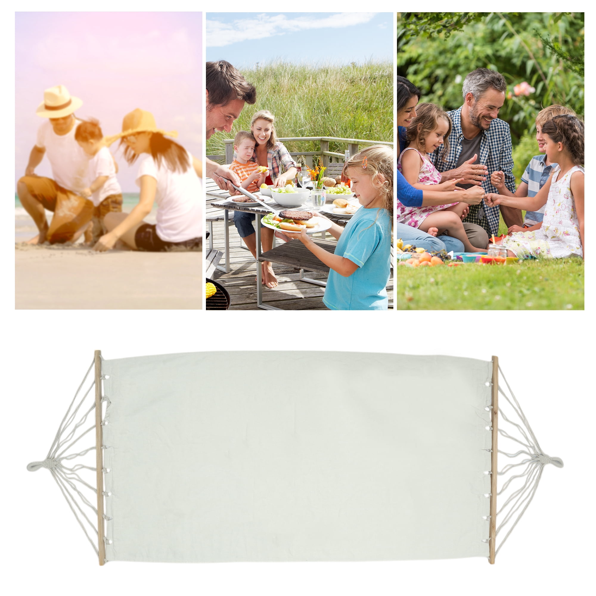 Unique Bargains 1 Pc Durable Hammock for Outdoor White