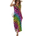 thumbnail image 2 of Colofrul Rainbow Leopard Sleeveless Dress Summer Women Clothes Dress for Pregnant Women Dresses, 2 of 9