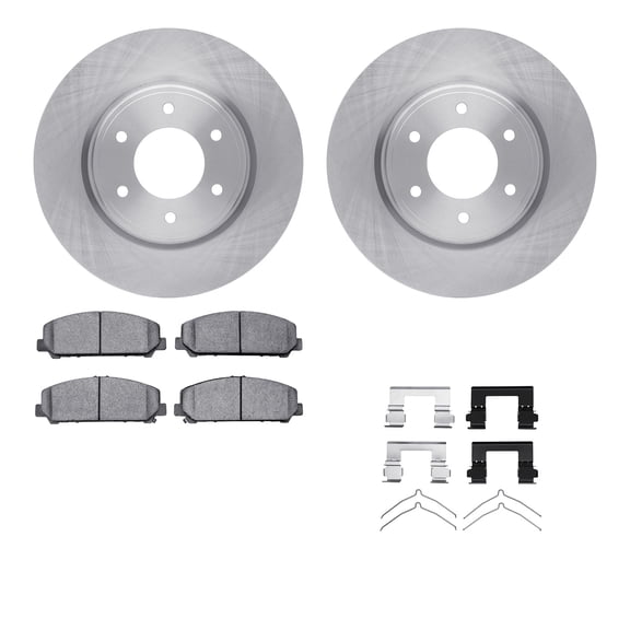 Dynamic Friction Company Front Brake Rotors with 5000 Advanced Brake Pads includes Hardware 6512-67495