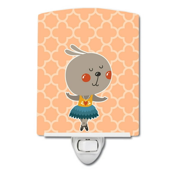 Caroline's Treasures BB6727CNL Ballerina Rabbit Ceramic Night Light, 6x4x3", multicolor