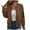 Brown, variant on Green Womens Coats Full-Zip Bomber Barn Jacket Lightweight Fashion Long Sleeve Solid Outerwear Womens Jacket L