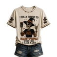 thumbnail image 3 of Clossjun Women's Vintage Halloween Shirts Skeleton Print Short Sleeve Fall Wear T-Shirts for Party Streetwear 3XL, 3 of 5
