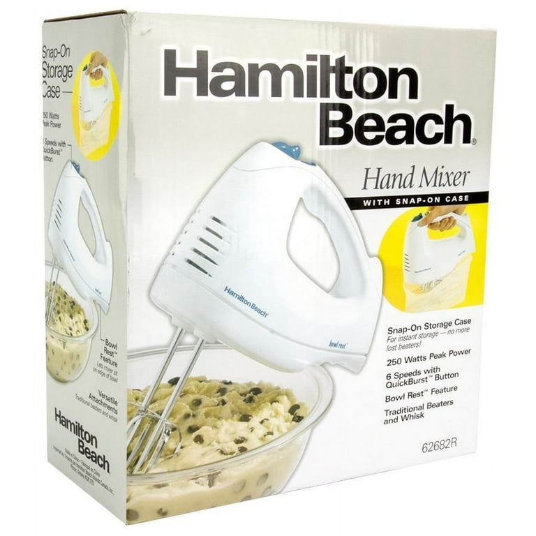 Hamilton Beach 62682RZ 250W Hand Mixer with Snap-On Case - White for sale  online