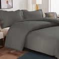 thumbnail image 3 of Queen 3-Piece Duvet Cover Set with 2 Pillow Shams, Brushed Microfiber, Easy Snap Zipper & Corner Ties, Dark Gray, Ntbay | Comforter Not Included, 3 of 6
