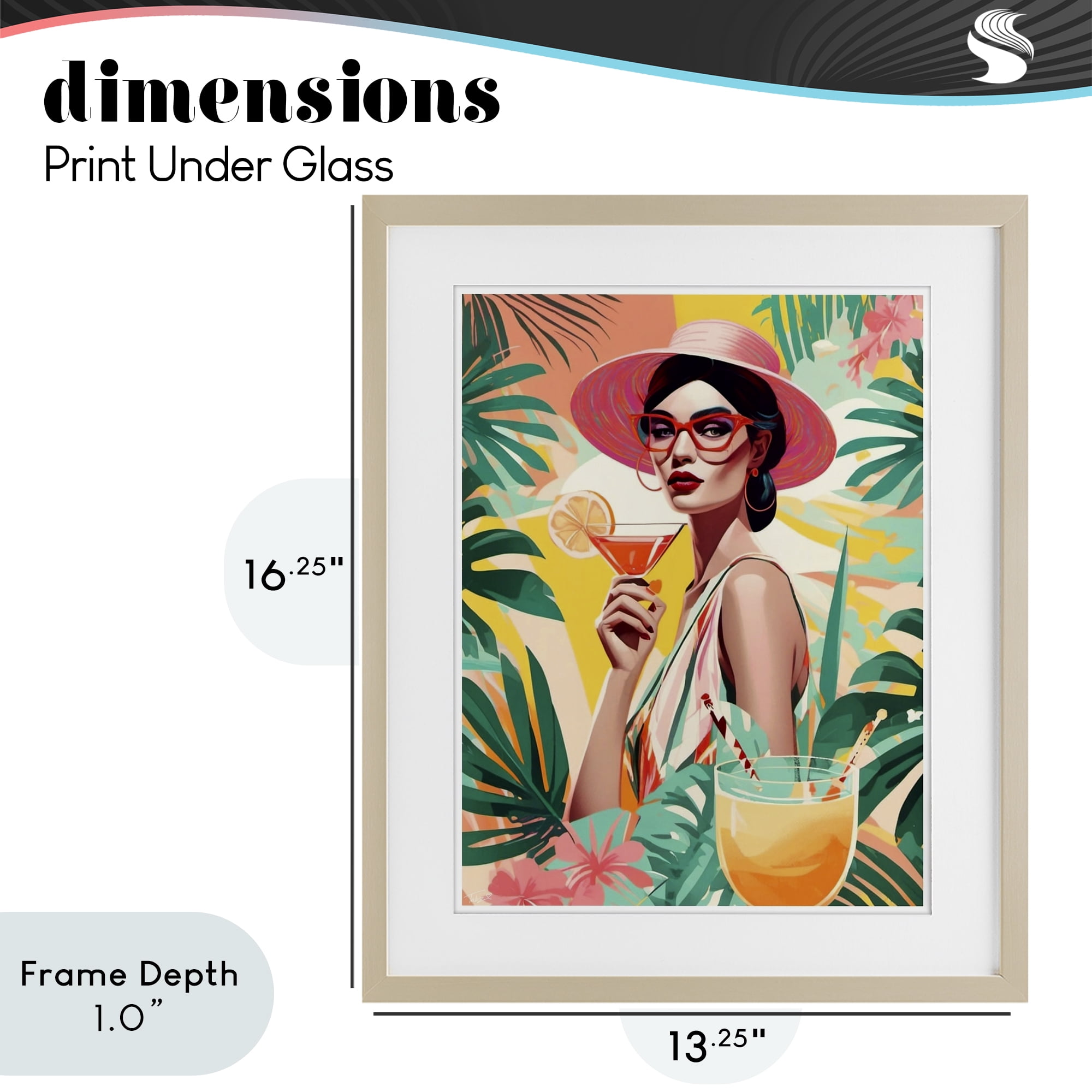 Stupell Industries Exotic Summer Cocktail Birch Framed Print Under Glass, design by Tabz Jones