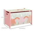 thumbnail image 3 of Qaba Toy Box with Lid, Toy Chest Storage Organizer for Bedroom, Pink, 3 of 9