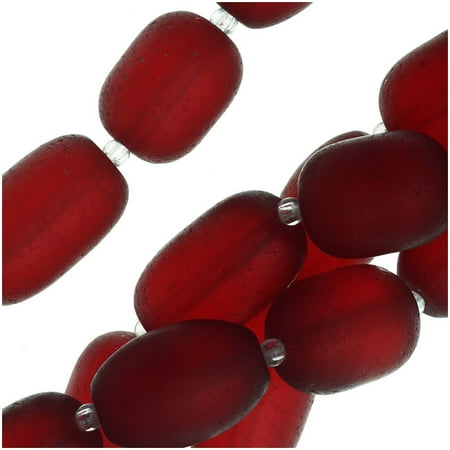- Cultured Sea Glass, Semi Freeform Nugget Beads 16-20x12mm, 1 Strand, Cherry Red
