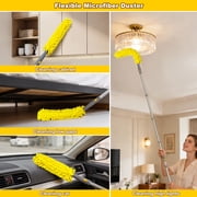 JEHONN 77 Ceiling Fan Cleaner Duster with Extra Bendable Chenille Dust Cleaning Tool (Yellow)