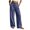 Navy, variant on Bloomae Womens Wide Leg Pants Summer Casual Drawstring Wide Smoked Elastic High Waist Comfy Pleated Lounge Pant Lightweight Casual Loose Slacks Work Busines Trousers with Pockets