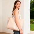 thumbnail image 3 of KXF Soft PU Leather Tote Bag for Women Large Work Tote Handbag Top Handle Satchel Purse Weekender Bag Casual Shoulder Bags for Travel Beach Gym, 3 of 8