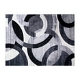 thumbnail image 2 of BizChair Geometric 8' x 10' Black and Gray Olefin Area Rug with Jute Backing, Living Room, Bedroom, 2 of 10
