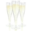 Host & Porter Silver Glitter Plastic Champagne Flutes, 5oz, 50 Count