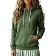 thumbnail image 2 of Tqcoqu Women's Quarter Zip Hoodie,Drawstring Hood Long Sleeve Pullover Sweatshirt with Kangaroo Pocket,Casual Fall Winter Solid Top, 2 of 5