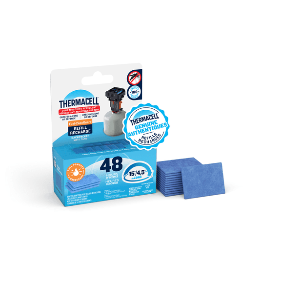 Recharge de tapis répulsifs pour répulsif à moustiques Thermacell Fuel‑ZoneGuard Backpacker – paquet de 48 heures