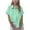 Mint Green, variant on Button Down Shirt Girls Short Sleeve Roll Up Blouses V Neck Collared Button Up Summer Beach Tops with Chest Pocket
