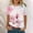Pink, variant on Aloohaidyvio Tops,Womens Short Sleeve Round Neck Printed Loose Tops Blouse T-Shirt