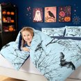 thumbnail image 5 of Erosebridal Bat Print King Bedding, Branches Botanical King Bed in a Bag, Cyan, Blue Reversible, 7pcs, 5 of 6