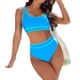 thumbnail image 1 of Conjuntos de Bikini para Mujer, Trajes de Baño Deportivos de Dos Piezas, Trajes de Baño de Corte Alto con Bloques de Color, Azul M, 1 of 4
