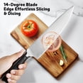 thumbnail image 3 of Knife Block Set: Ultra Sharp Kitchen Knife Set with Block and Sharpener, Full Tang German Stainless Steel Professional Knife Set with Ergonomic Handle, 3 of 4