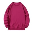 thumbnail image 2 of Holiday Gifts! Titcea Mens Sweatshirt Fleece Solid Color Crew Neck Long Sleeve Thicken Pullover Sweatshirts with Pockets Loose Comfort Warm Casual Sweaters, 2 of 4