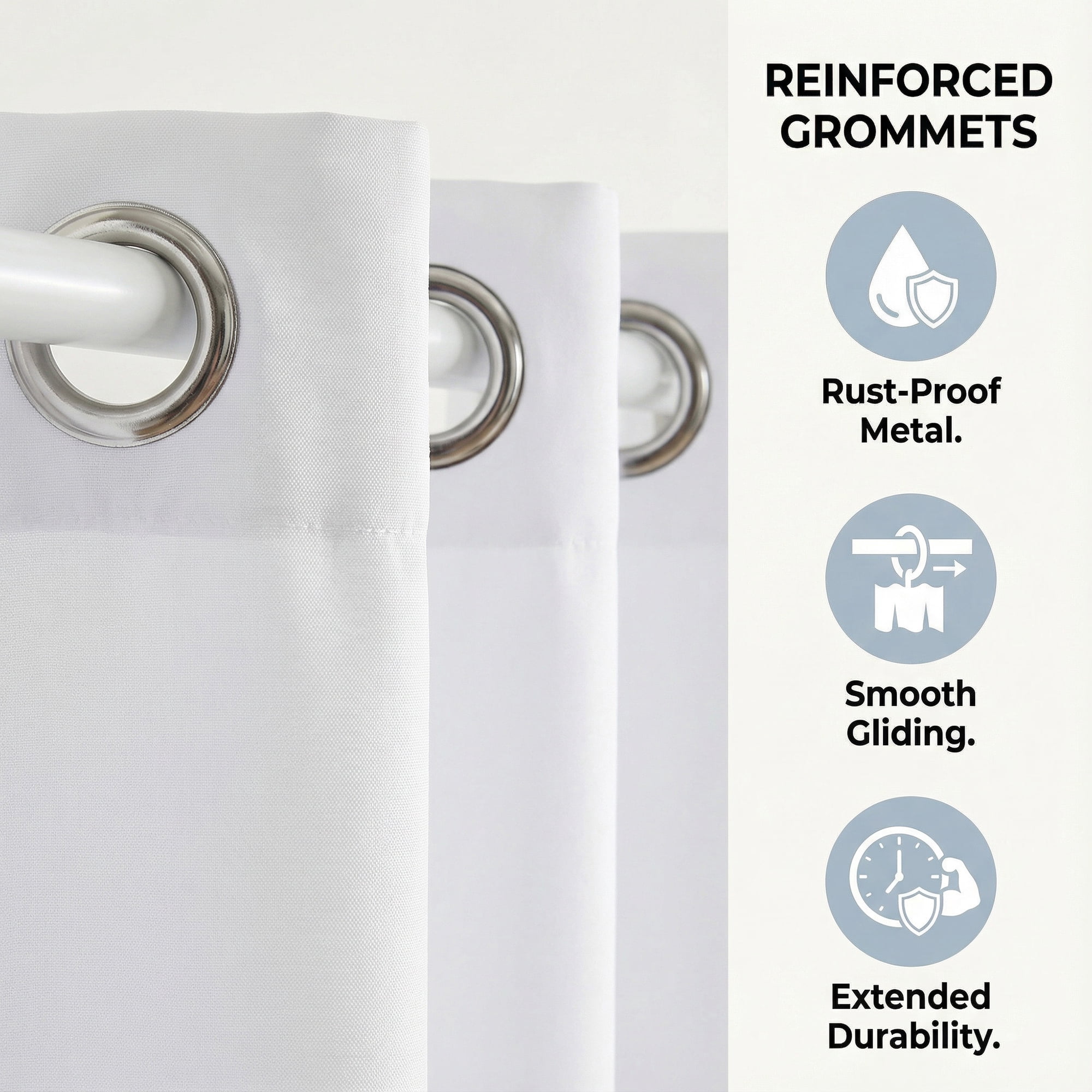 Unique Bargains Solid Color Linen-Like Shower Curtain Machine Washable White 71"W x 71"L