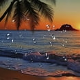 thumbnail image 5 of Orinice  Hawaiian Shower Curtain, Pacific Sunrise at Lanikai Beach Hawaii Wavy Ocean Surface Colorful Sky Scene, Cloth Fabric Bathroom Decor Set with Hooks,  60x72, 5 of 7