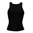 thumbnail image 5 of YOTMKGDO Tank Tops for Women 2024, Crew Neck Tank Top Blouse Women Racerback Slim Top Knit Ribbed Shirt Women's Blouse Sleeveless (Black, L), 5 of 6