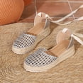 thumbnail image 6 of Sandals Women Comfortable Wedge Gladiator Closed Toe Ankle Straps Espadrille Sandals Casual Beach Vacation Essentials Slides for Women Footwear, 6 of 7