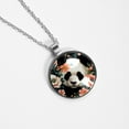 thumbnail image 4 of Panda Womens Glass Circular Pendant Necklace - Elegant Jewelry Piece for Women, 4 of 5
