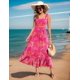 thumbnail image 2 of Vestido Zeagoo Boho con estampado floral escalonado maxi tirantes finos para mujer, 2 of 6
