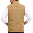 thumbnail image 6 of CharmCyan Men's Outdoor Fishing Vest, Lightweight Sleeveless Practical Workwear, With Added Fleece Suitable For Winter, Double-sided Wearable Khaki L, 6 of 8