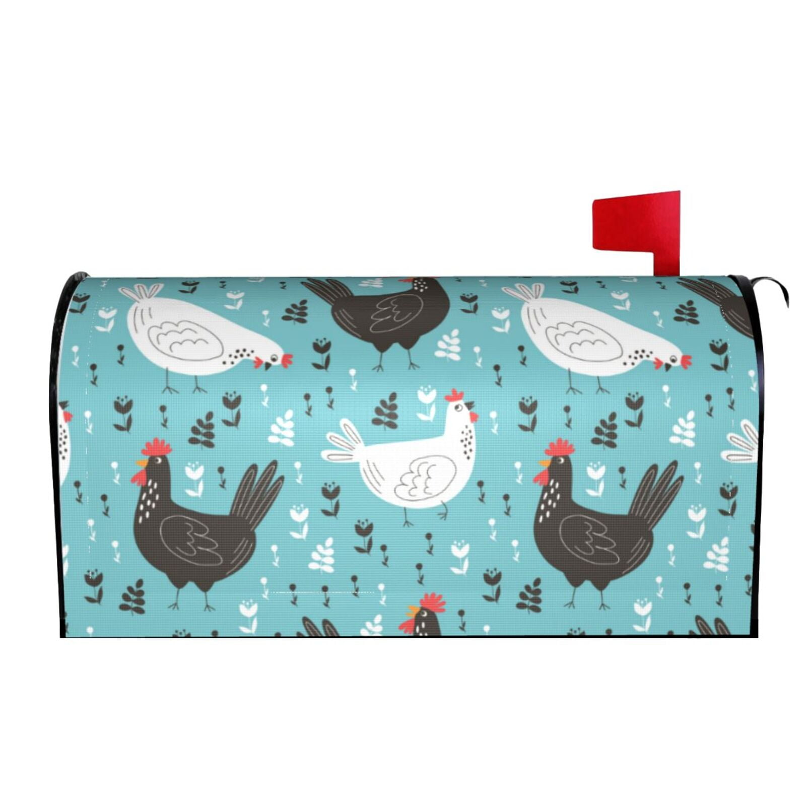 Xecao Lovely Roosters for Mailbox Cover with Magnetic Strips, Waterproof and Sunscreen, Adds a Decorative Touch to Your Garden Yard.