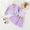 Purple, variant on Baby Girl Dresses Long Sleeve Jacket and Floral Decor Mesh Panel Tank Dress Set, 3-6 Months