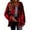 65#red, variant on Women's Long Sleeve Button Down Jackets Plaid Flannel Shirts Tops Casual Lapel Oversized Shackets Blouses Top Black S