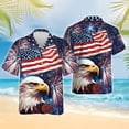 thumbnail image 4 of Camisas con la bandera de EE. UU. 2024 para hombre, camisa hawaiana con estampado 3D de águila americana para hombre, camisetas de moda de manga corta para playa, blusas, camisas, 4 of 5