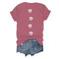 thumbnail image 4 of Womens Tee Floral Print Short Sleeve Crew Neck Stylish Ribbed Tops for Women,Pink,S, 4 of 4