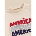 thumbnail image 6 of Aojekbee Infant Baby 4th of July Jumpsuit Letter Embroidery Short Sleeve Round Neck Romper for Boys Girls, 6 of 10