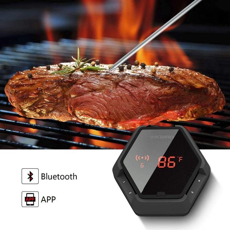 Inkbird Wi-Fi Bluetooth Grill Thermometer IBBQ-4BW, Wireless Meat