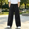 thumbnail image 2 of Gubotare Kids Waterproof Pants Boys Girls Joggers Lightweight Quick Dry Hiking Pants Kids Outdoor Jogger Sweatpants with Pockets Size 13-14 (Black,13-14 Years), 2 of 4