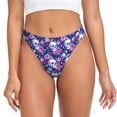 thumbnail image 1 of Fotbe Skull Flower Tanga Sin Costuras para Mujer con Estampado – Panties Invisibles, Transpirables y Cómodos para Uso Diario-4X-Large, 1 of 6