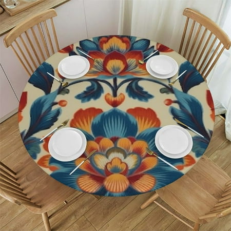 

Round Tablecloths Diameter Drawstring Tablecloths Waterproof and Stain Resistant Fitted Tablecloths Elastic Edge Table Covers