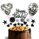 thumbnail image 1 of Adorno para tarta de cumpleaños Daimay Black, acrílico con purpurina, decoración para tarta de feliz cumpleaños con confeti, globos, abanicos de papel, estrellas, fuegos artificiales, cupcakes., 1 of 2