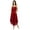 Maroon, variant on Bimba Womens Georgette Dress Sheer Shaghetti Strap Prom Dresses With Pockets