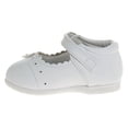 thumbnail image 3 of Josmo Toddler Girls Buckle Faux Leather Flat Heel Dress Shoes with Flower Detail - White, 7, 3 of 8