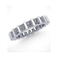 thumbnail image 3 of Natural 2.25Ct Princess Cut Diamond Bar Set Women's Anniversary Wedding Eternity Band Ring Solid 10k White Gold I SI2, 3 of 3