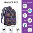 thumbnail image 6 of Ethnic Print Backpack for Women - Bohemian Style Laptop Bag, 17" Compartment | Durable Oxford Fabric, Big Capacity for Textbooks, Notebooks & Campus Essentials, 6 of 6