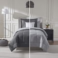 thumbnail image 5 of Virtu Twin Comforter Set, 7pc Bed in a Bag, Reversible Bedding Comforter Sets with Sheets, Dark Grey, 5 of 8