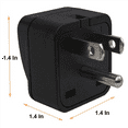 thumbnail image 4 of Adaptador de enchufe de viaje de EE. UU., 4 unidades, UE/Reino Unido/AU/In/CN/JP/Asia/Italia/Brasil a EE. UU. (tipo B), 3 enchufes de EE. UU., cargador convertidor negro, 4 of 6
